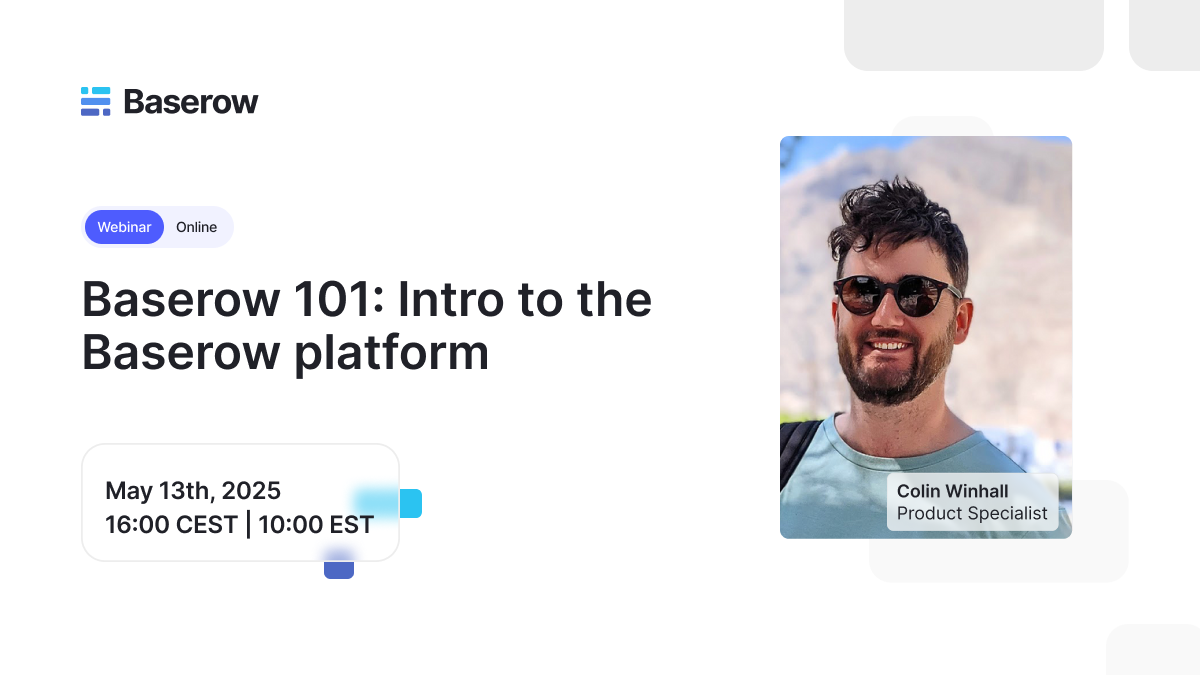 Baserow 101 webinar